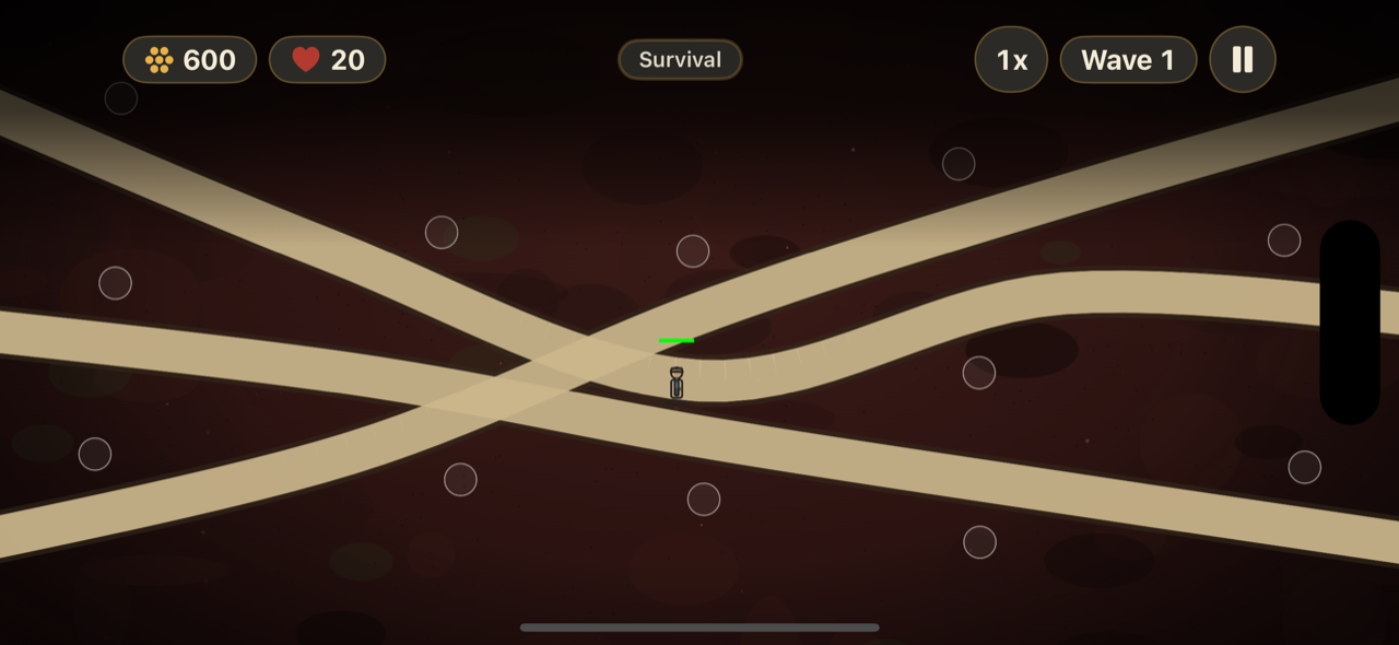 The Last Stand endless survival arena with three criss-crossing lanes